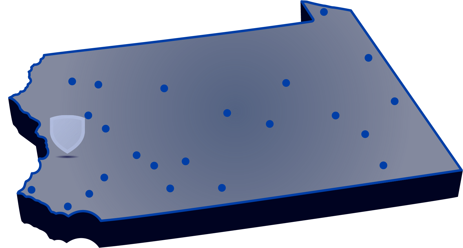 Locations of Penn State's campuses throughout 宾西法尼亚 with Penn State Lehigh Valley highlighted